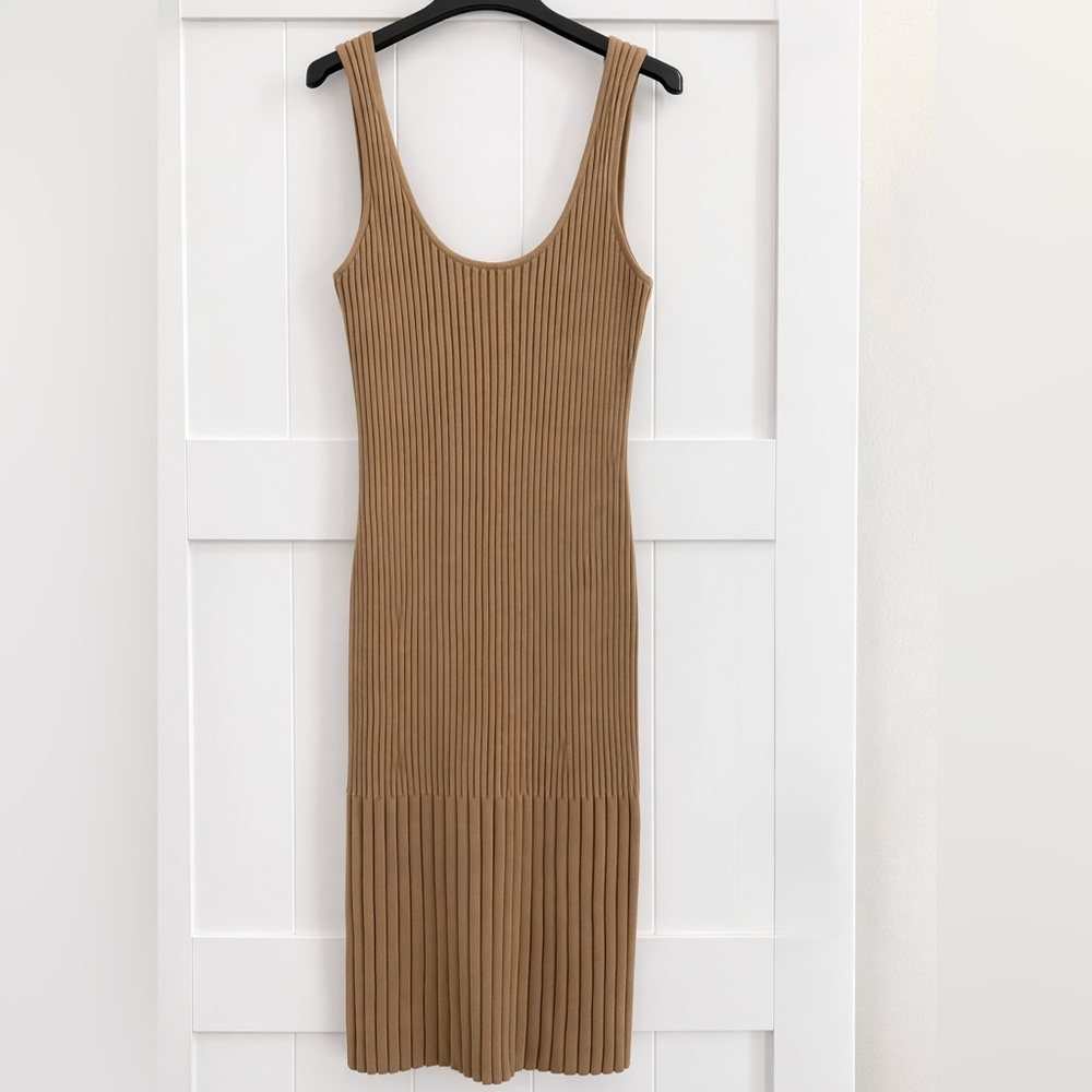 Open Edit Ribbed Midi Knit Stretchy Sweater Tank Dress Women’s Size XL Nordstrom - Picture 3 of 6